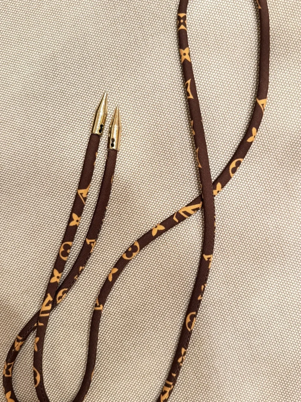 LV Gold-Tone Accent Brown Strap /Bracelet/Belt